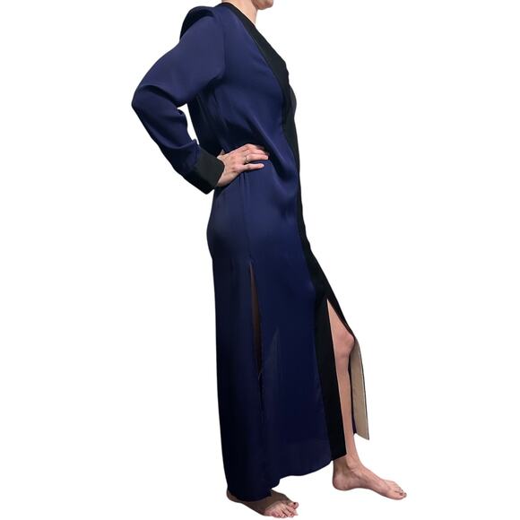 Haider Ackerman Malibu Dress Cobalt Blue size FR 34 Colorblock Black trim - Picture 3 of 15